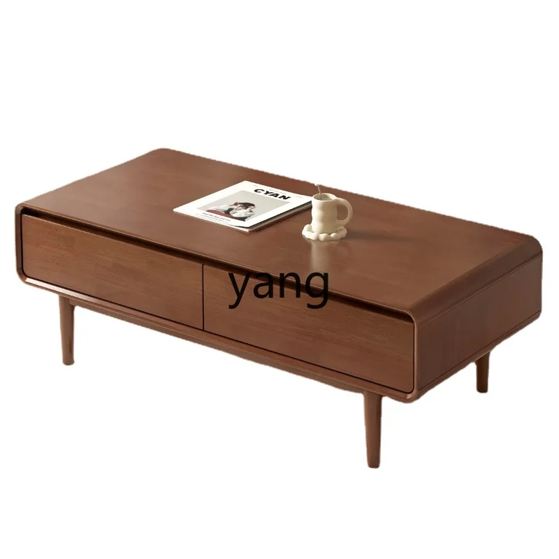 

L'm'm Solid Wood Coffee Table Home Light Luxury American Tea Table Small Apartment Living Room Walnut Color Tea Table