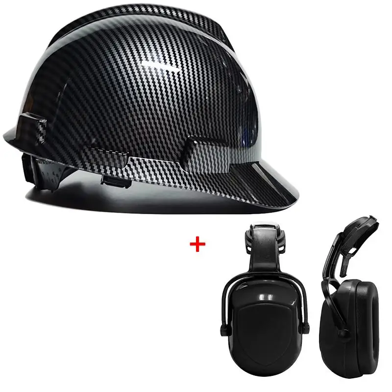 

Top Safety Helmet Carbon fiber design Construction Hard Hat High Quality ABS Protective Helmets Work Cap