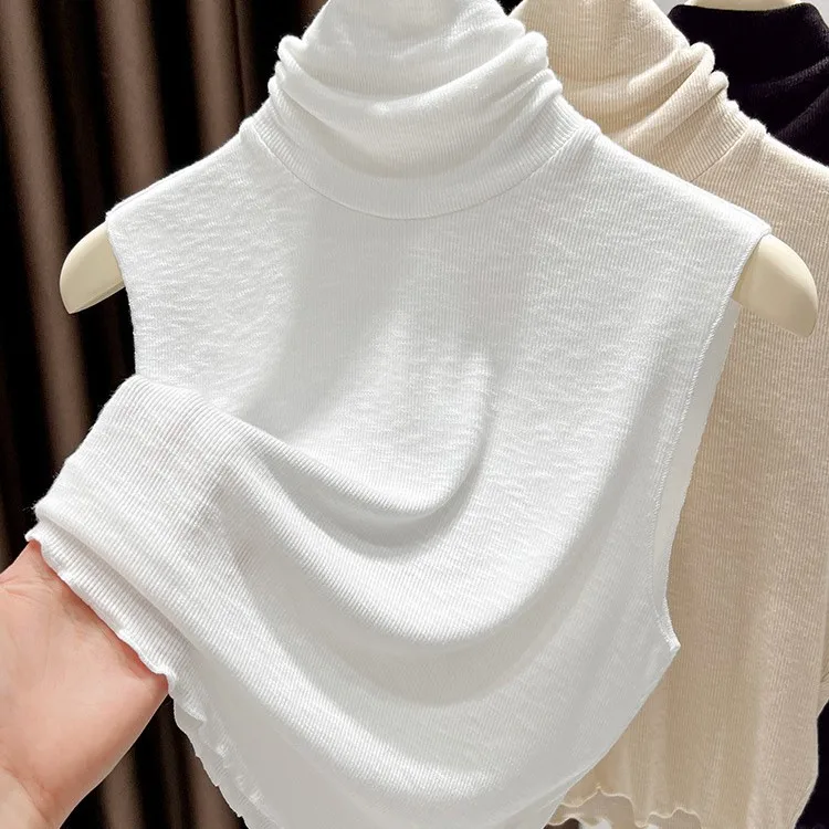 秋冬フェイクカラーハーフハイネックメッシュベースレイヤーレディーススタイルピュアカラーファッションアクセサリー韓国版ネックピース