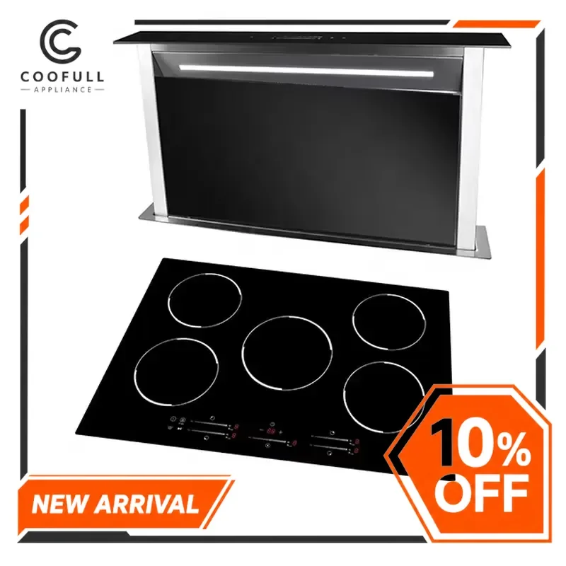 for Bosch 77cm 90cm 5 Burner Built in Induction Hob Cooktop Electric Stove Kitchen Appliance Home Cooking Black Glass Panel