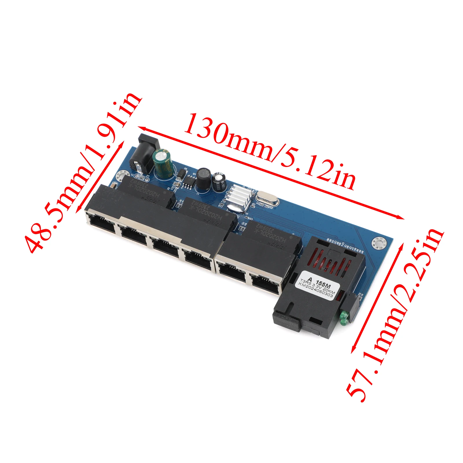 10 м/100 м PCBA плата 6 RJ45 до 1 SC A + B оптический коннектор волоконно-оптический медиа конвертер 1310нм/1550нм порты коммутатор Ethernet