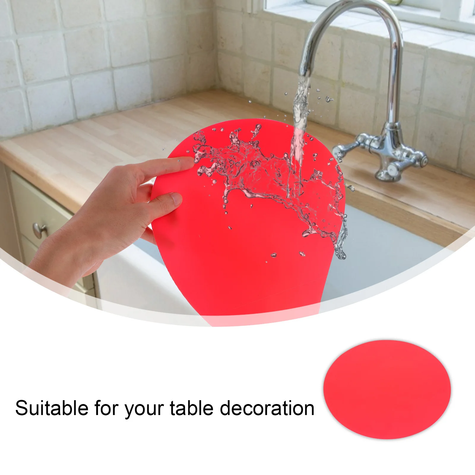 

2Pcs Premium Silicone Table Mat Round Heat Resistant Place Mat for Dining Table Protection Kitchen Baking Non-Slip Pad