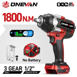 ONEVAN 1800N.M Brushless Electric Impact Wrench 1/2 inch Cordless Wrench Driver Power Tool For Trucks For Makita Battery Pin