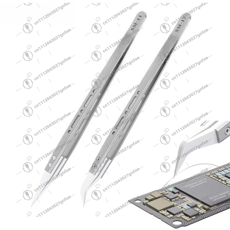 -17 High-precision anti-magnetic and anti-static ceramic tweezers for mobile phone flying line maintenance