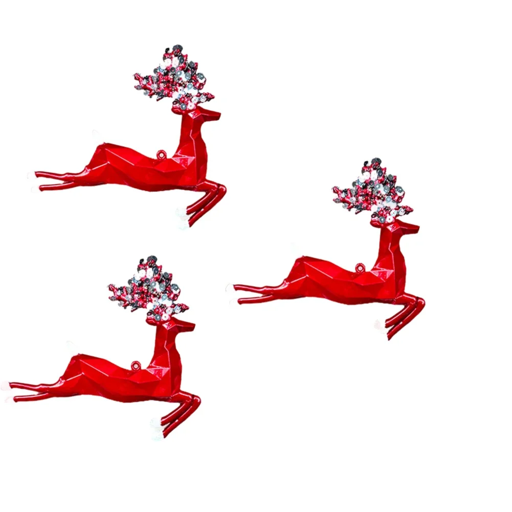 

Christmas Elk Hanging Ornaments Set of 3 Suitable for Tree and Seasonal Decoration to Create Cheerful Environment