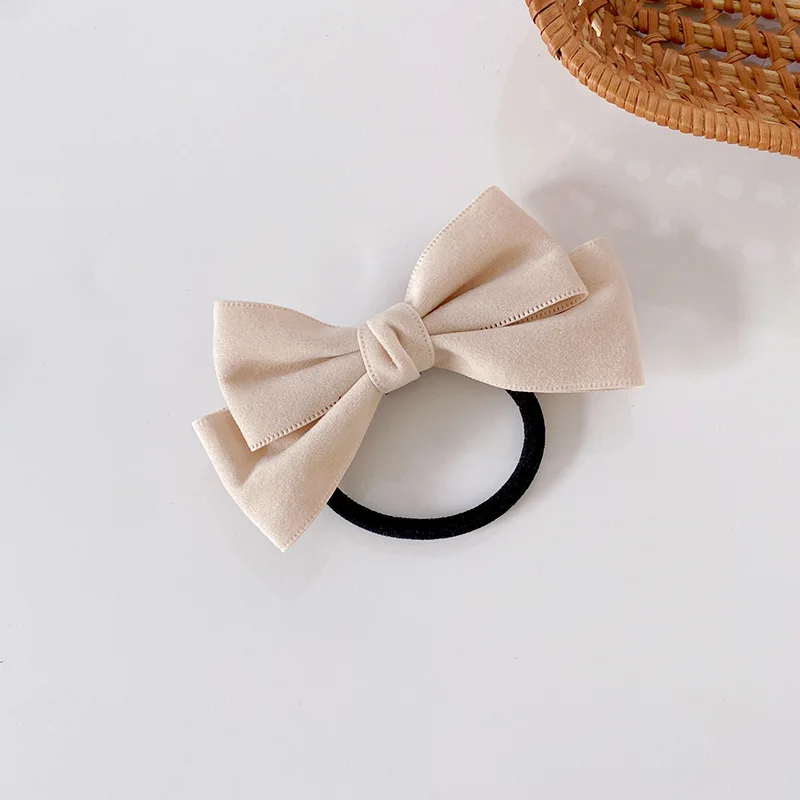 Sweet Velvet Bowknot Har Ties Women Rubber Elastic Hair Bands Elegant Girls Ponytail Holder Hair Bows  Korean Accessories