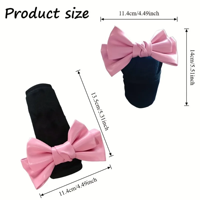 1set Cute Pink Bow Car Gear Shift Knob Cover—Perfect for Decorating The Interiors of All Types of Vehicles