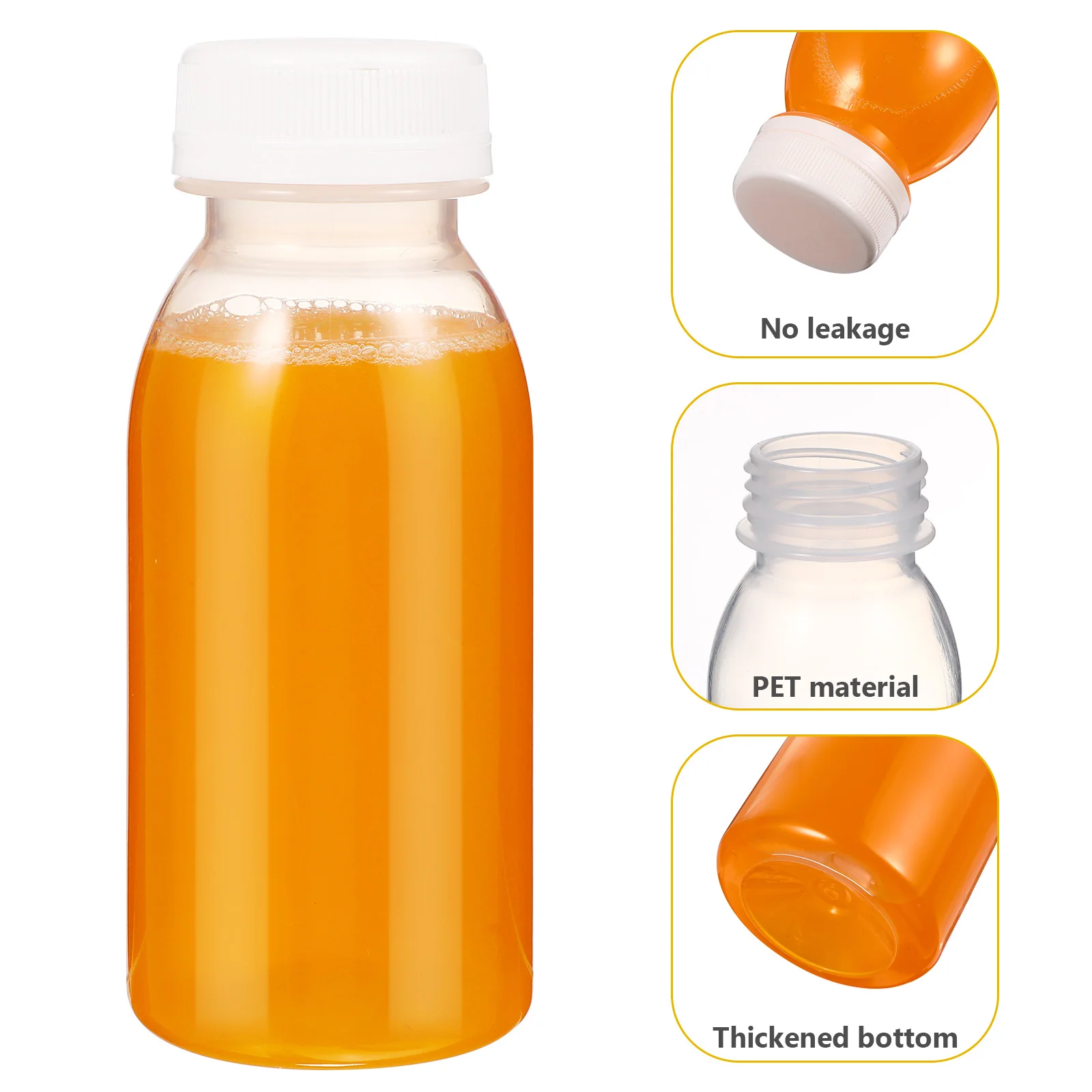 10 Pcs Drinks Bottle with Lid Practical Beverage Bottles Transparent Yogurt Milk Juice Storage Travel