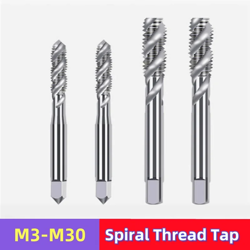 

High Precision Spiral Thread Tap M3 M4 M5 M6 M8 M10 M12 M14 M16 M18 M20 M22 M24 M30 Full Grinding HSS Machine Taps Spiral Groove