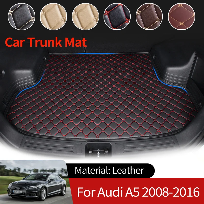 

Leather Auto Boot Liner Cargo Rear Trunk Mats Luggage Floor Tray Waterproof Carpets for Audi A5 Coupe 8T 2008~2016 Accessories