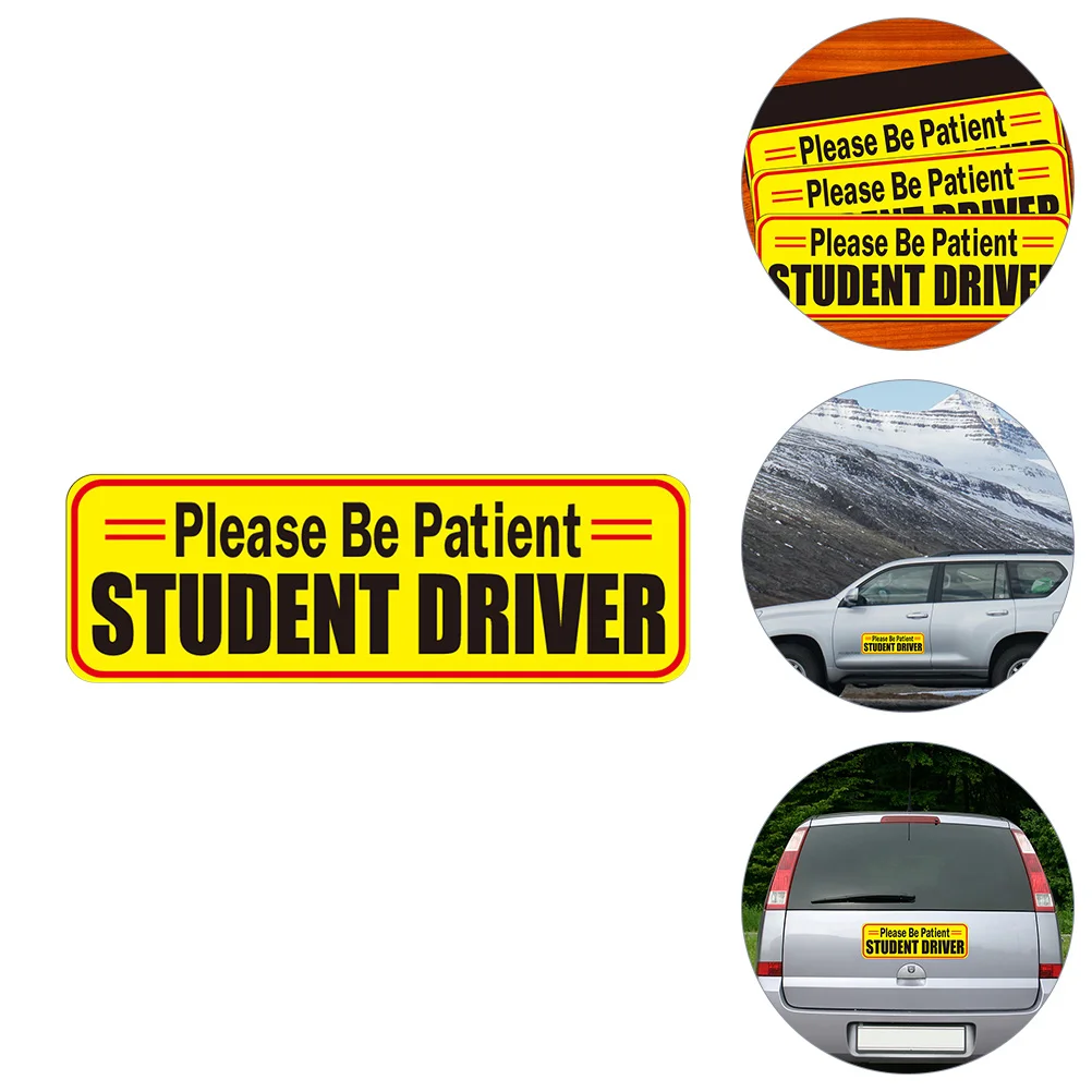 2 Pcs Reflective Car Stickers Emblems Interesting Decals Body Student Driver Signs The