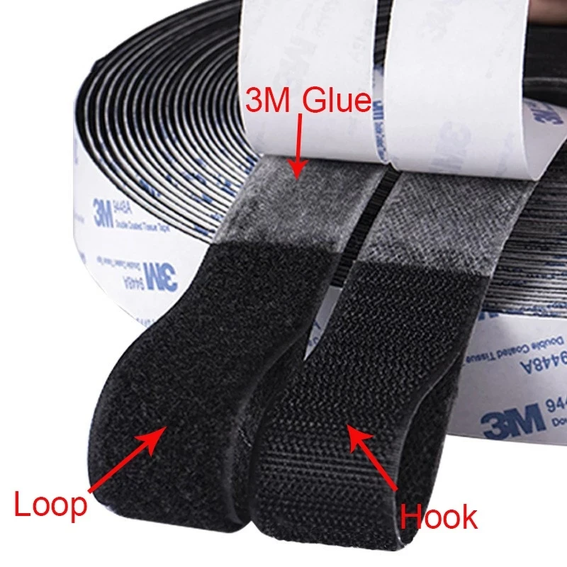 1Meter/Pairs Strong Self Adhesive Hook and Loop Fastener Tape Nylon Sticker Adhesive with Strong Glue for DIY Accessories