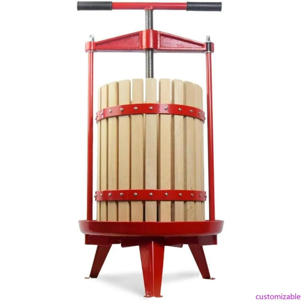 

Fruit Wine Cider Press - Solid Wood Basket- 4.75 Gallon/18L-T Handle Bar-More Stable-Vintage traditional juicer,Apple Grape Fru