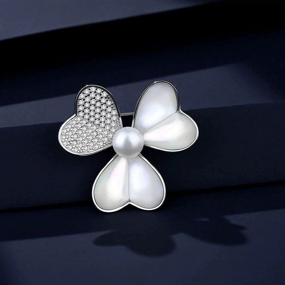 

S925 Sterling Silver Natural Pearl Brooch For Womens Corsage Luxury Suit Pinornament Gifts Fine Charm Elegant Jewelry Wholesale
