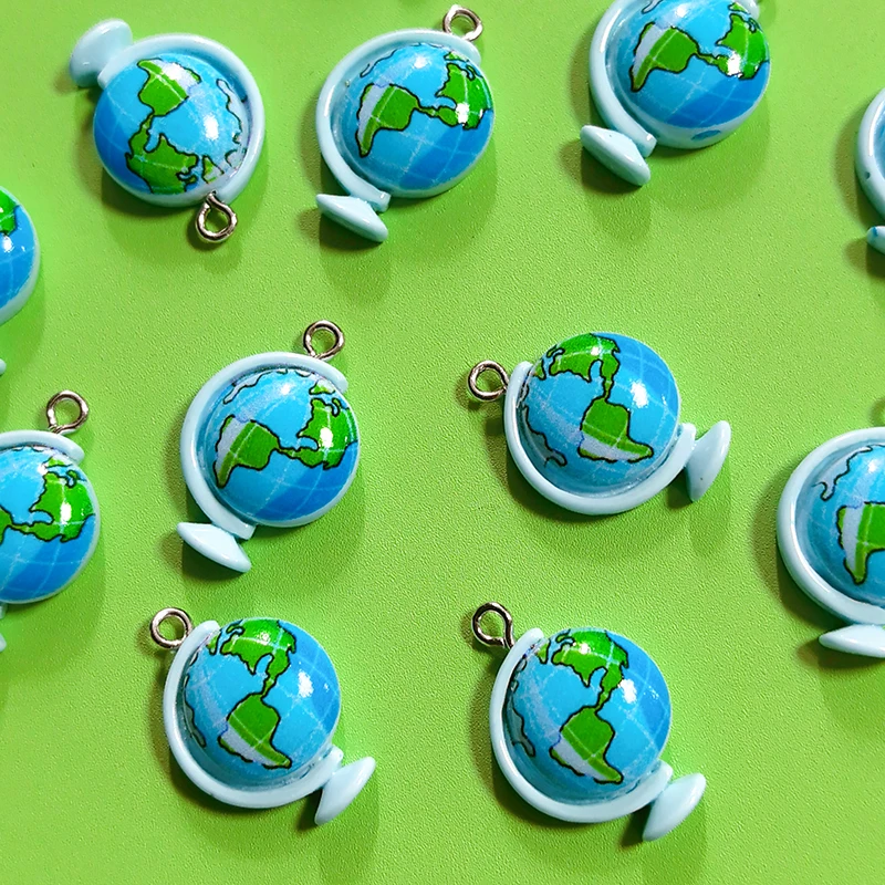 20pcs Mini Globe Resin Charms Cute Cartoon Stationery Pendant For Jewelry Accessory DIY Earring Necklace Bracelet Charm