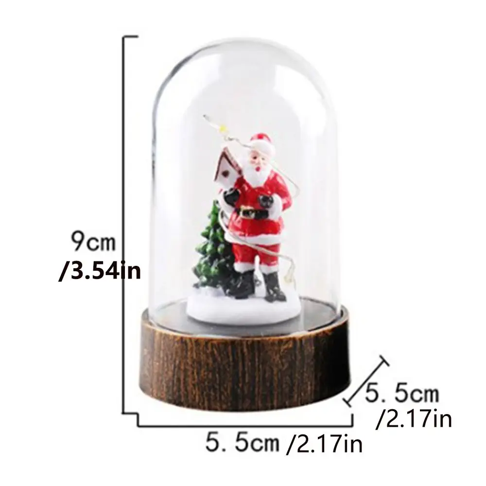 Glowing Christmas Desktop Decoration Lantern Snowman Santa Claus Christmas Snow Globe Lamp Battery Operated Night Lights