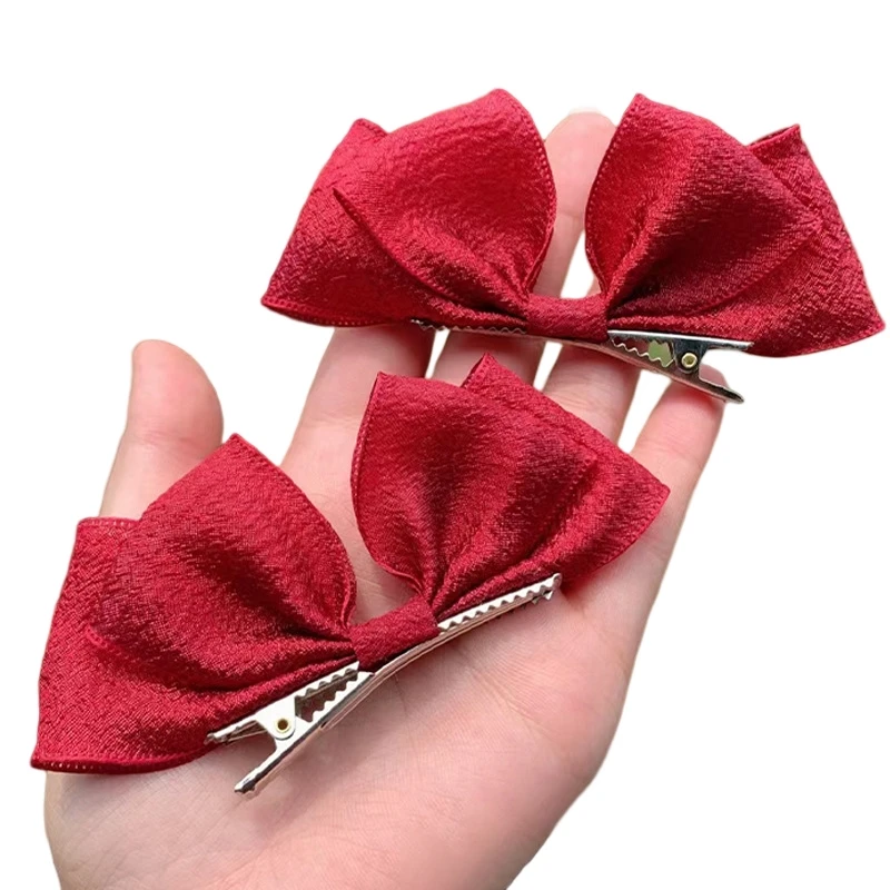 2PCS New Princess Black Red Bow Girls Hairpins Lovely Children Headwear Hairgrip Hair Clips Barrettes Hair Accessories