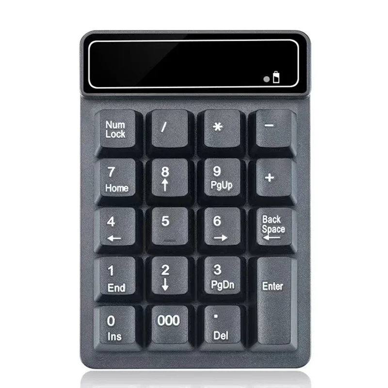 2.4G Wireless Usb Number Bluetooth Keyboard with Digital Display Rechargeable Mini 19 Keys Numeric Smart Keypad Office Supplies