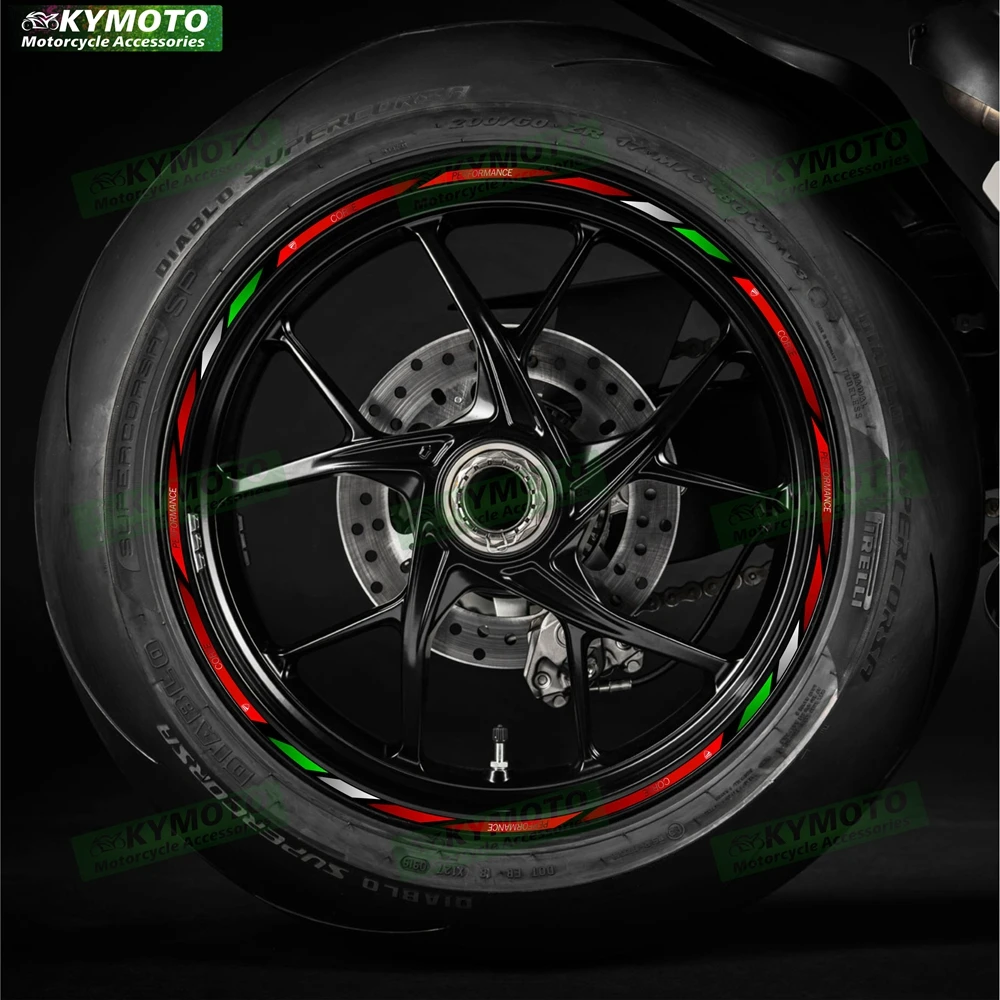 ل V4 848 1098 1198 899 1199 959 1299 دراجة نارية الملحقات 17 بوصة الشارات محور عاكس حافة ملصقات الديكور
