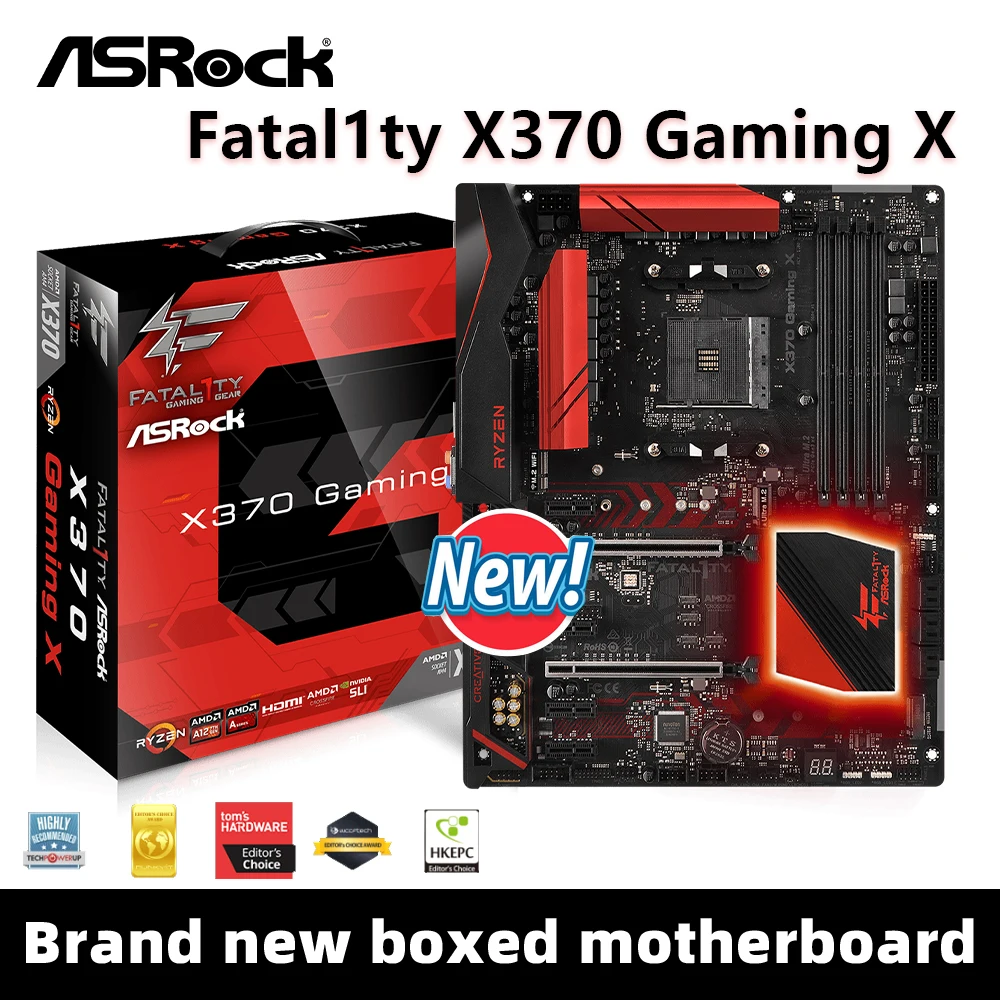 ASRock New Fatal1ty X370 Gaming X Motherboard Support Ryzen 7 5700X3D 5800X R5 5600 CPU AMD X370 DDR4 M.2 NVME AM4 Mainboard