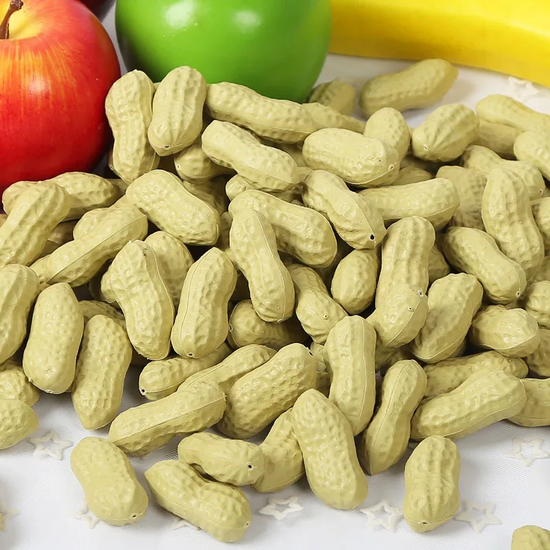 10Pcs Simulation Peanut Fake Vegetable Model Artificial Dried Fruit Ornament Hotel Window Display Props DIY Holiday Party Decor