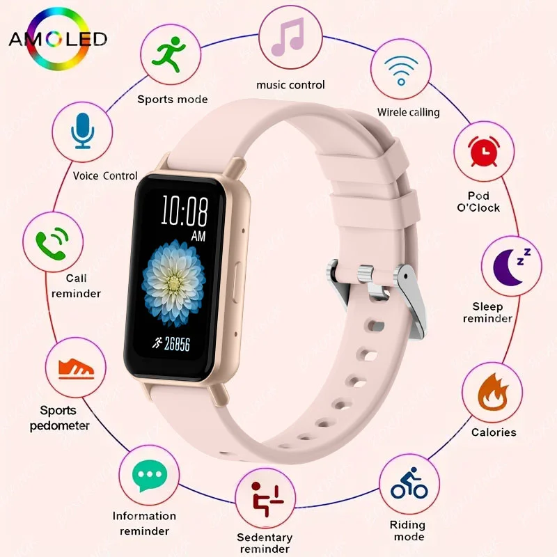 

2026 Новые модные умные часы для женщин с полным сенсорным экраном, фитнес-трекер сердечного ритма, IP68, водонепроницаемые женские и мужские умные часы для IOS