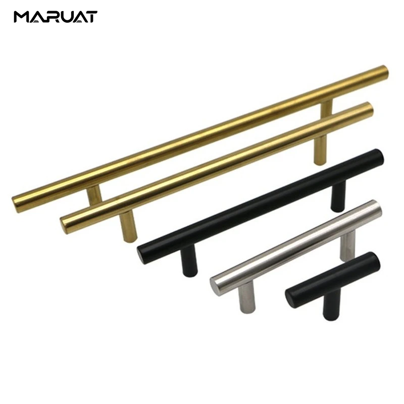 Black Golden Silver Door Knob Cupboard Handle Furniture Desk Drawer Pull 50mm-500mm Brushed Stainless Steel Kitchen Handle