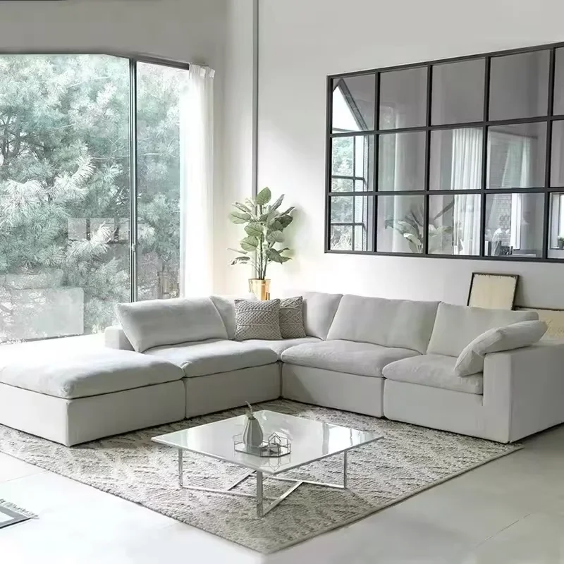 furniture manufactory Modern design couch down velvet fabric Sectional sofa living room modular Cloud sofa set