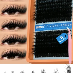 Lalenneya Fluffy Individual Cluster Lashes Kit, Volumen gemischtes Tablett, Faux -Nerz -Wimpern, Wimpernverlängerung, Make -up 12 Hauptverkaufs -Jugend -Make -up - №6