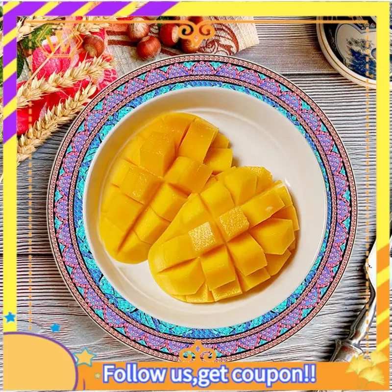 Latest-4Pcs DIY Diamond Art Painting Placemat Round Non-Slip Acrylic Table Mats For Table Decor Durable A