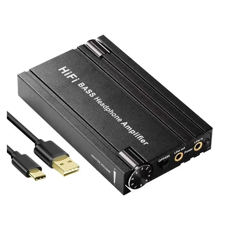 

HiFi Amplifier Headphone Amp 3.5mm Stereo Audio Out With Switch Powered Dual-Output With 2-Level Boost