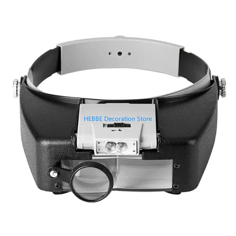 B0KC Magnifying-Glasses Illuminated-Magnifier Headband-Adjustable Head-Mounted Loupe-Jewelry Reading Watchmaker Repair Tools