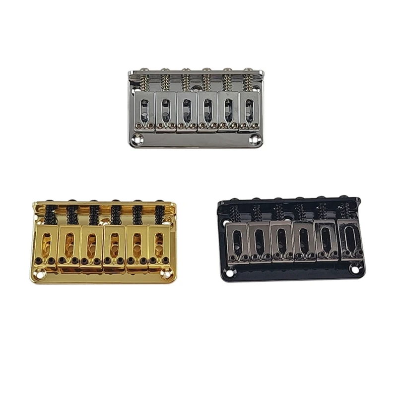 

Electric Guitar Fixed Bridge, Zinc Alloy 6 String Guitar Bridge Roller Tailpiece Hardtail Cigar Box with Mounting Screws