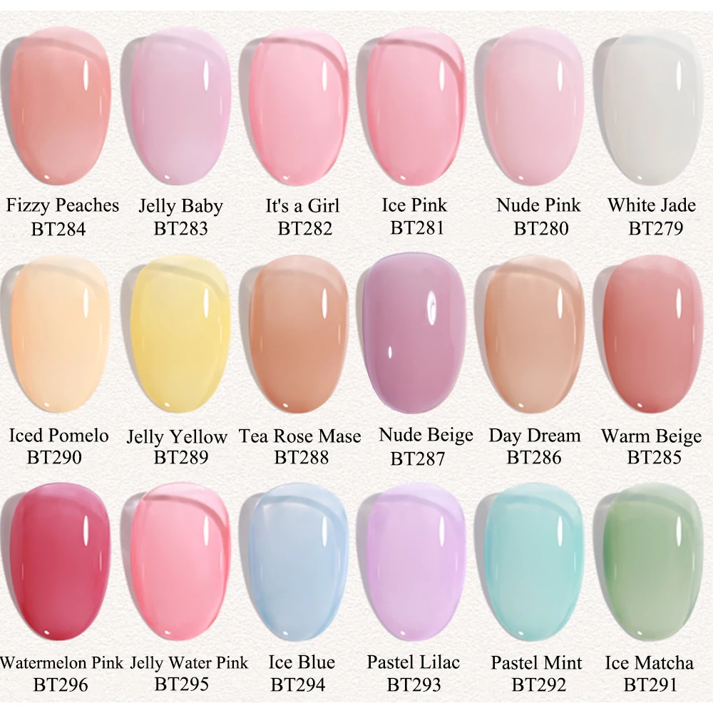 KODIES GEL Ice Jelly Gel Nail Polish 15ML Semi Permanent UV Jade Pink Translucent Gel Varnish Transparent Manicure Nails Enamels