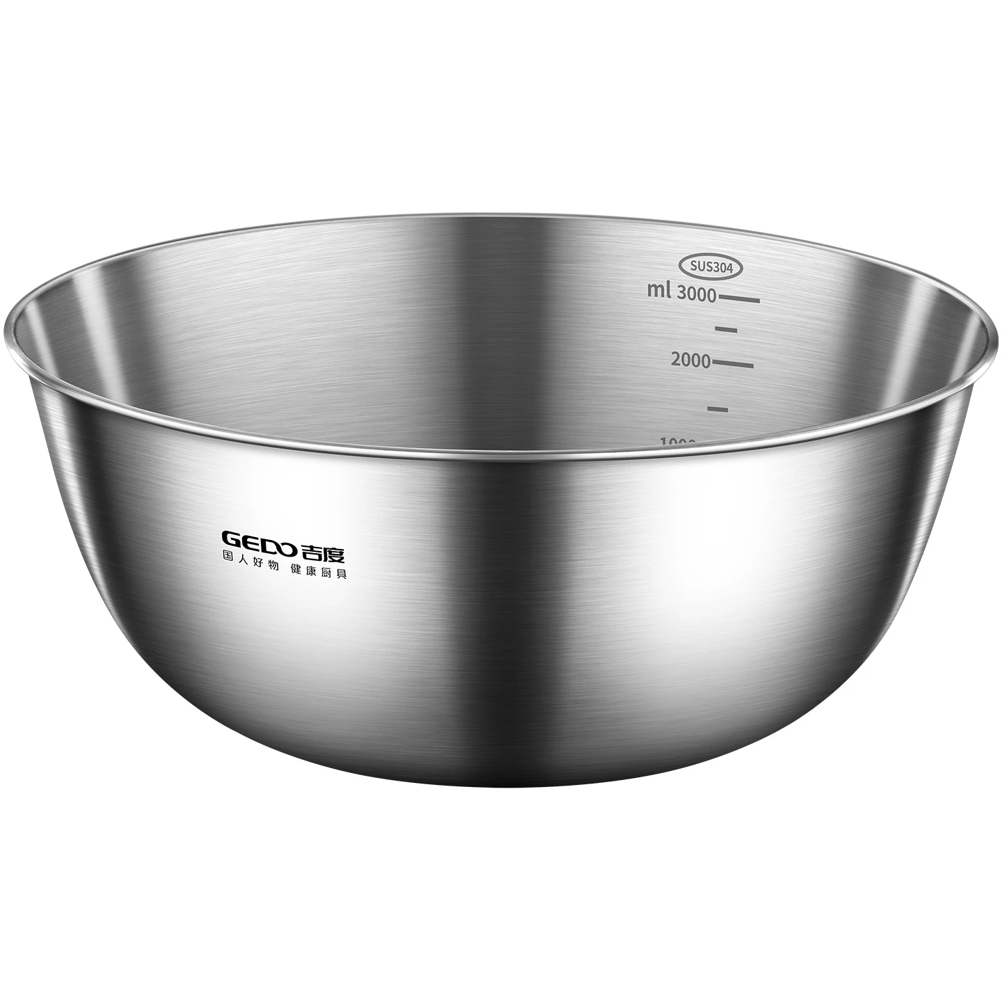 LFGB Certification 304 Stainless Steel Kitchen Salad Bowl Ultra Thick Fruit and Vegetable Washing Basin with Accurate Scale