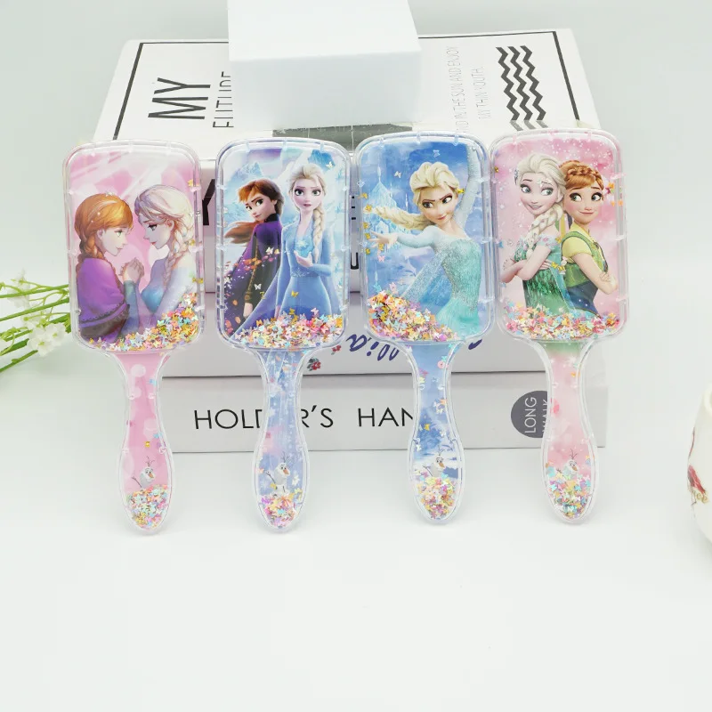 New Disney Anime Frozen Air Cushion Hair Comb Cartoon Figure Elsa Anna Princess Massage Comb Girls Christmas Gift