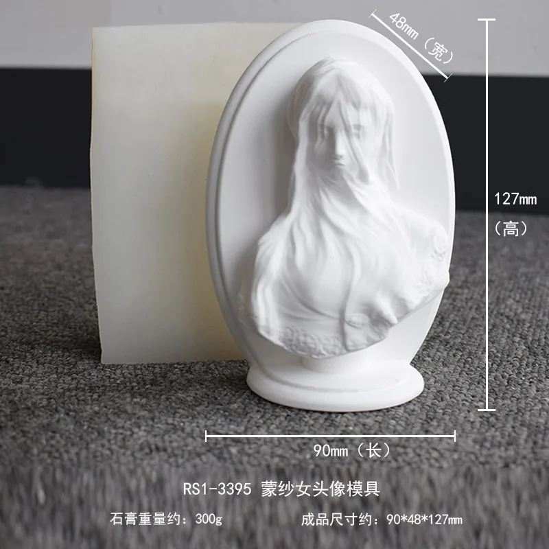 Imagem -05 - Silicone Molde de David Gesso Escultura Fundição de Cimento Concreto Decoração de Casa Estátua de Mulher Vela Fazendo Suprimentos