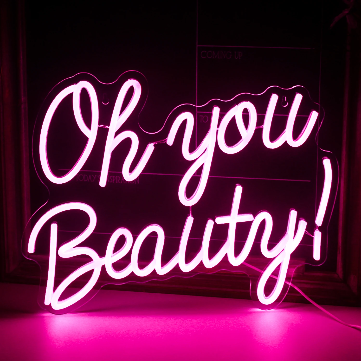 Imagem -01 - You Beauty Neon Sign Handcraft Neon Light para Bedroom Noivado Party Beauty Salon Acrílico Wall Hanging Decor Neon Light oh you beauty neon sign handcraft neon light para bedroom noivado party beauty salon acrilico wall hanging decor neon light oh 01