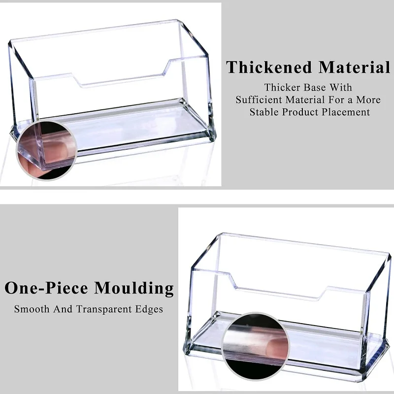 1/3Pcs Acrylic Business Card Holder for Desk Clear Plastic Business Cards Display Holders Stand Fits 30-50 Business Cards