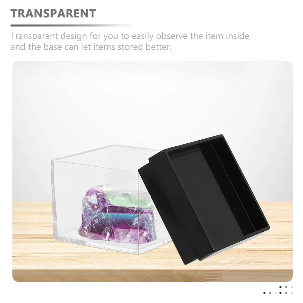 Plastic Container Specimen Case Boxes Clear Mineral Storage Rock Jewelry Coin Cube Acrylic Plastic Square Mini Gemstone Display