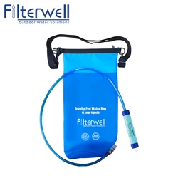 Filterwell 6L Foldable TPU Gravity Water Filter Straw Bag Outdoor Survival Camping Hiking Travel Equipment