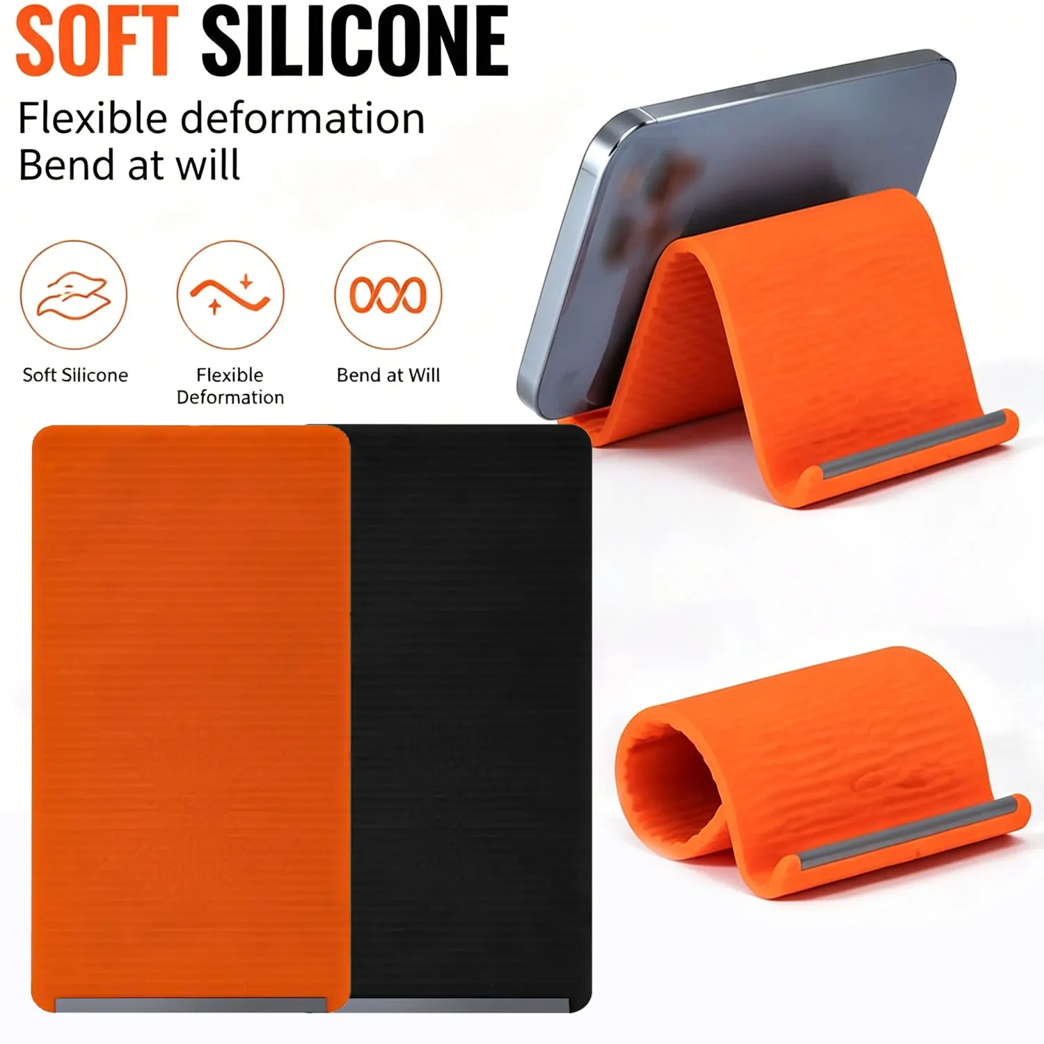 

Portable Silicone Phone Holder Freely Adjustable Phone Stand Flexible Foldable Desktop Stand Universal Lazy Bracket for Travel