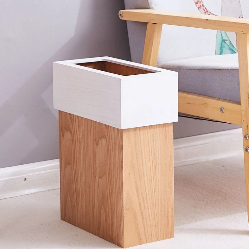 Nordic Wastebasket Simple Living Room Kitchen Trash Can Modern Large Capacity Litter Bins Household Restroom Movable Waste Bins
