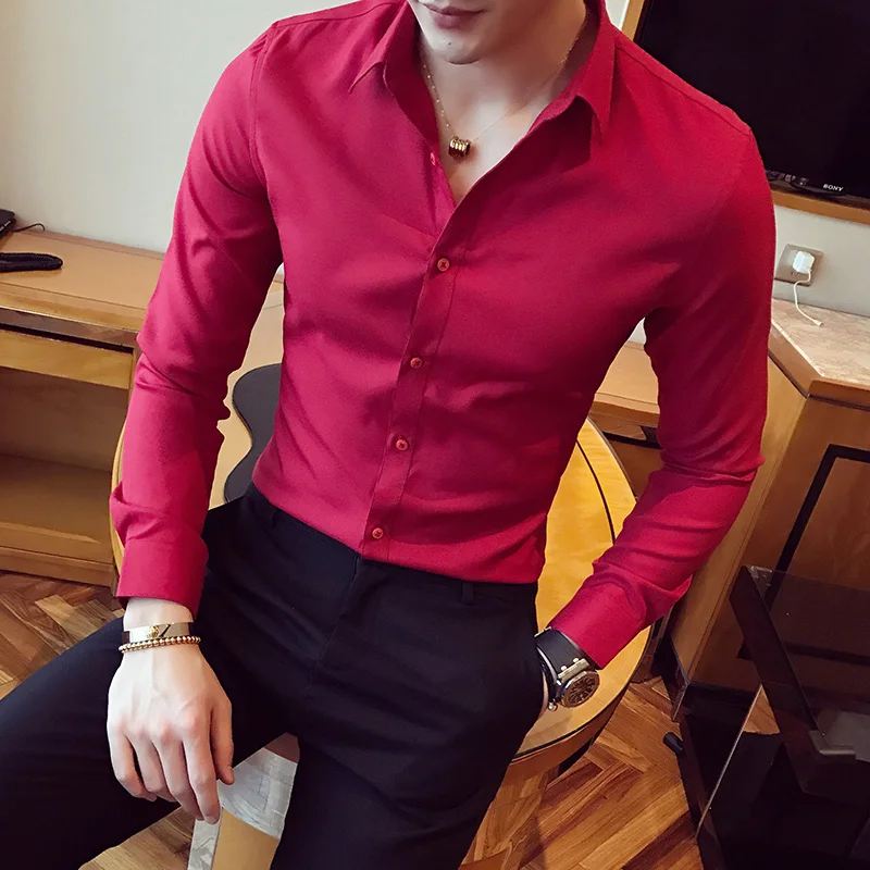 2023 Brand Clothing Men's Summer High Quality Casual Long-Sleeved Shirt/Male Slim Fit Lapel Fashion Shirts/Tops Plus Size S-3XL