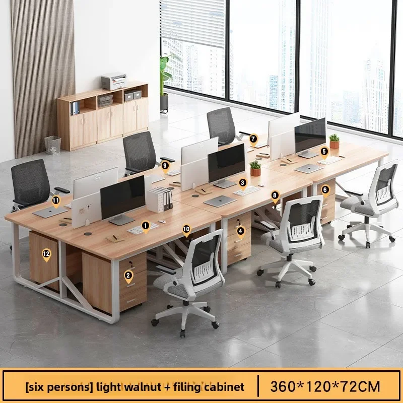Firm Office Desk And Chair Combination Two-person Workstation Commercial Office Workbench Staff Computer Desk Factory