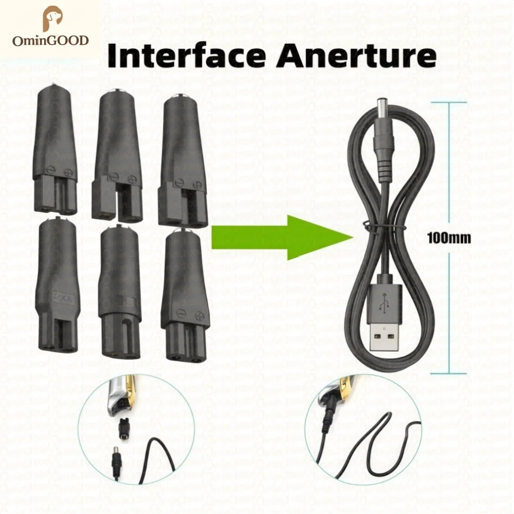 1PCS 5V USB Charger Power Cord 8PCS Replacement Adapter for Electric Hair Clipper Beard Trimmer Shaver Universal Charging Cable image 6