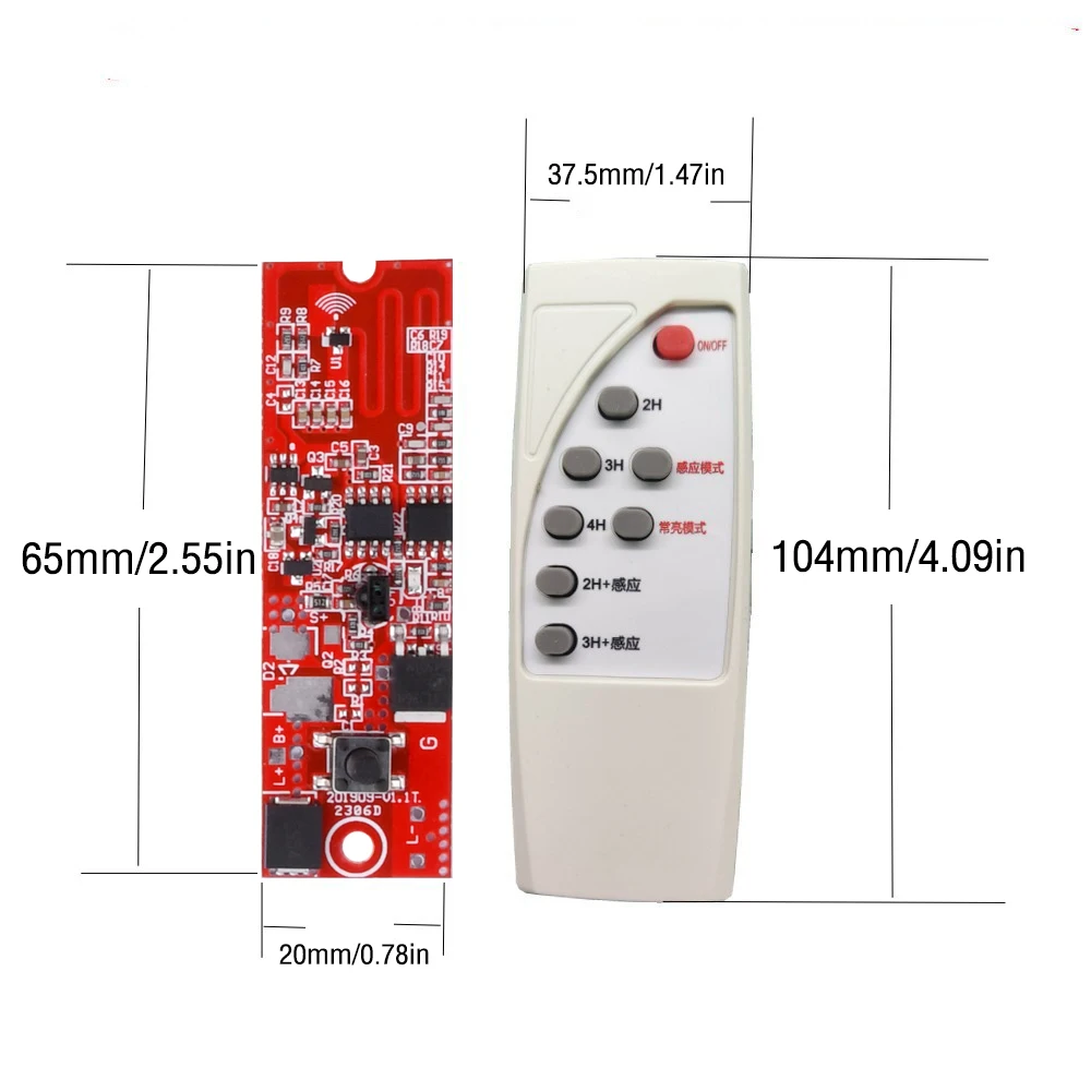 3.2V 3.7V Light Control+Radar Body Induction Solar Lamp Circuit Board Solar Led Driver Board With Remote Control for Home Lights