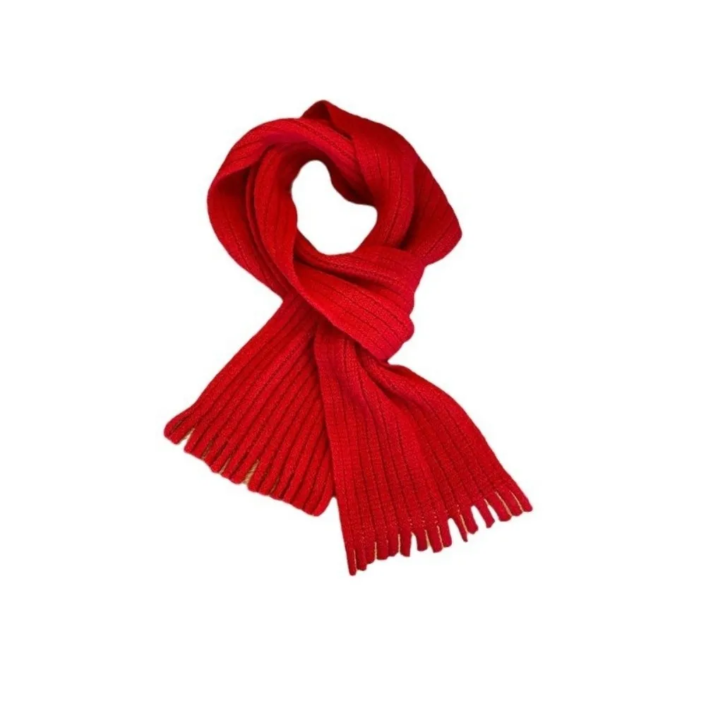 New Tassel Neck Warmer Windproof Warm Neckerchief Coldproof Knitted Scarves Bib 1-12Y