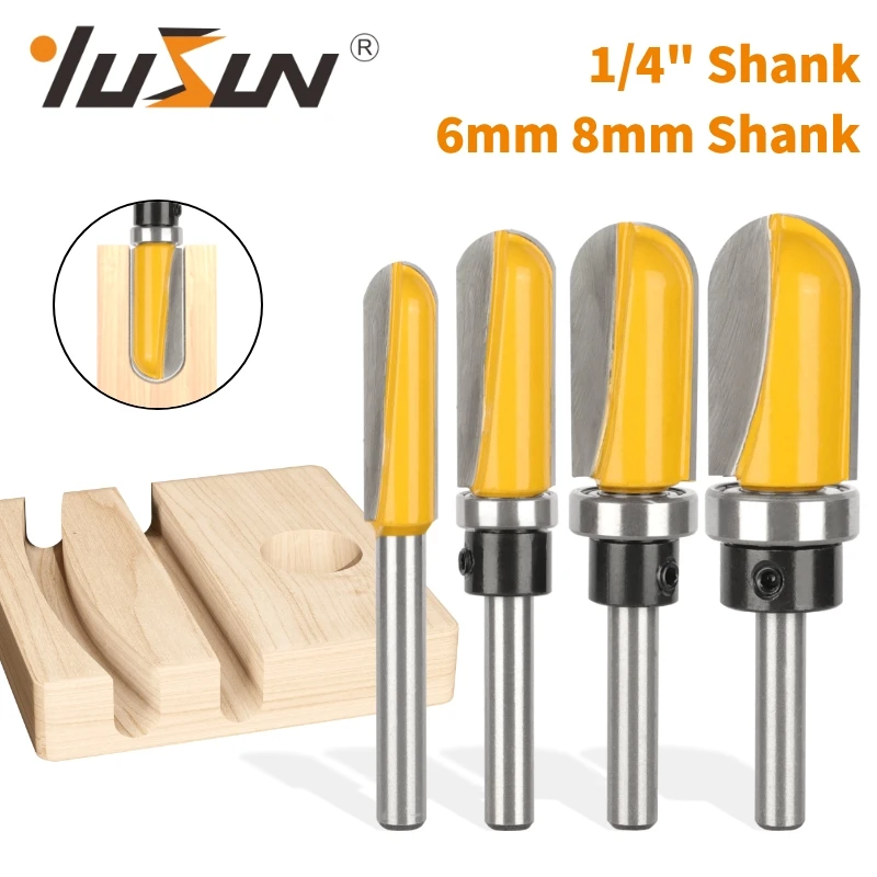 YUSUN Round Nose Bit With Bottom Bearing Router Bit Woodworking Milling Cutter For Wood Bit Face Mill Carbide Cutter End Mill