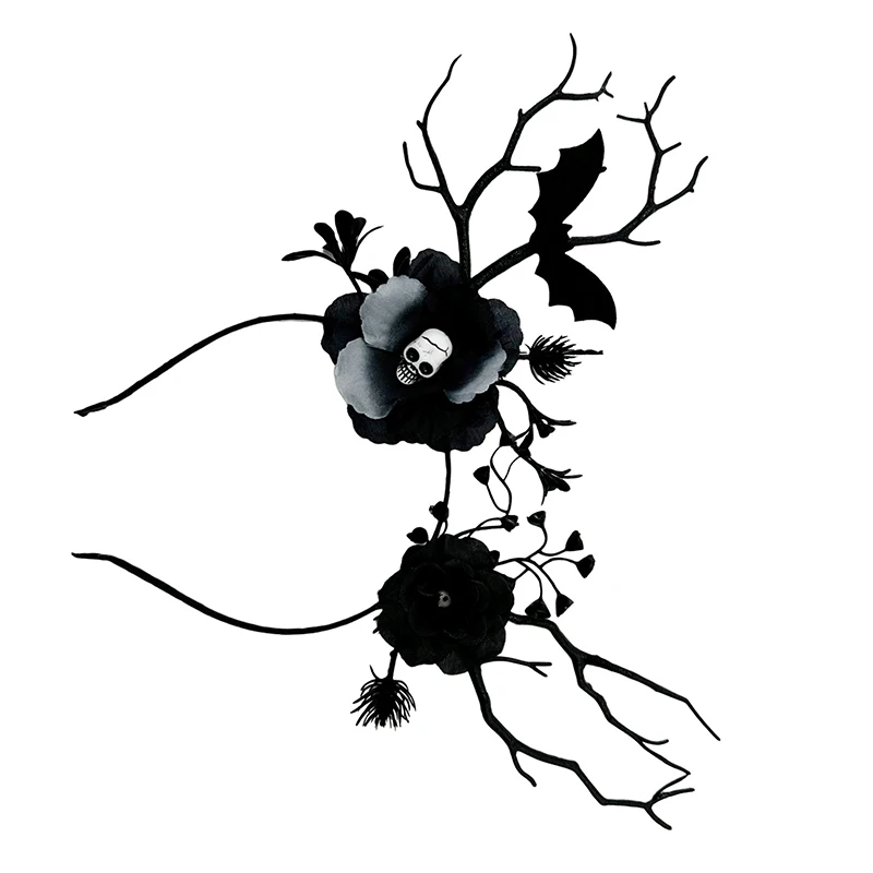 Diadema de Halloween estilo gótico rama flor mariposa Haidband accesorios para el cabello para mujeres niñas